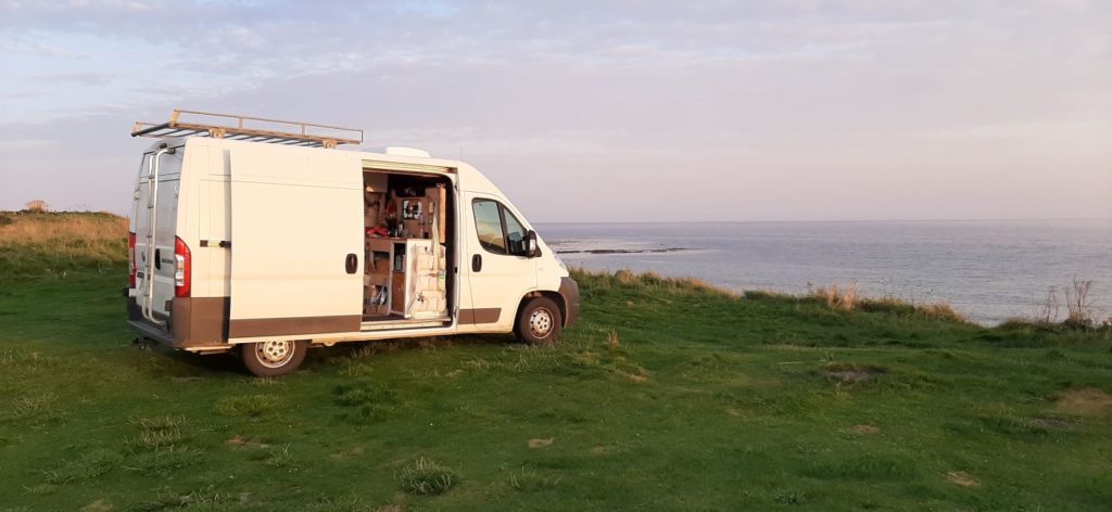 Nice view from the van at Newark Beach, Orkney