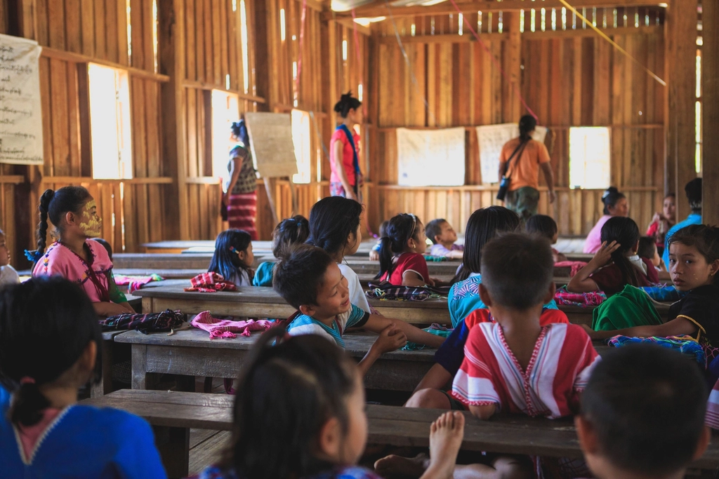 Karen children classroom, Myanmar -